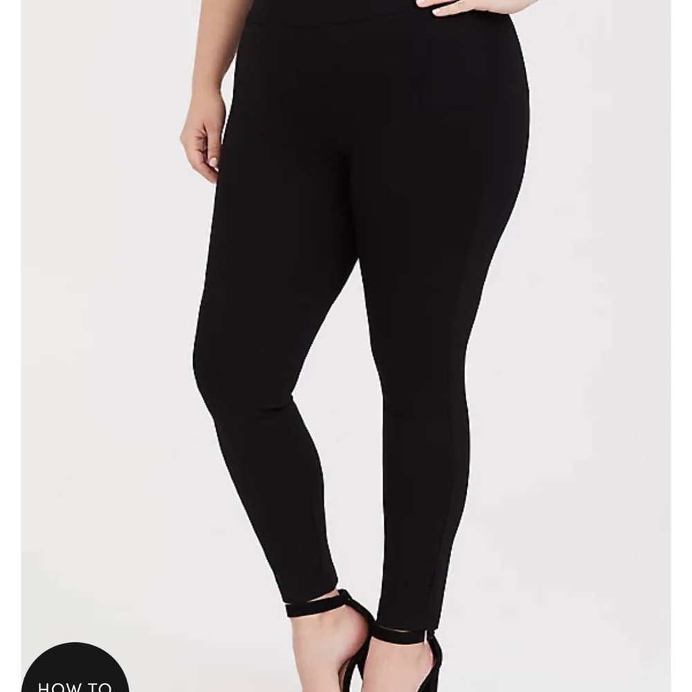 Studio ponte slim fix black pull on pixie pant